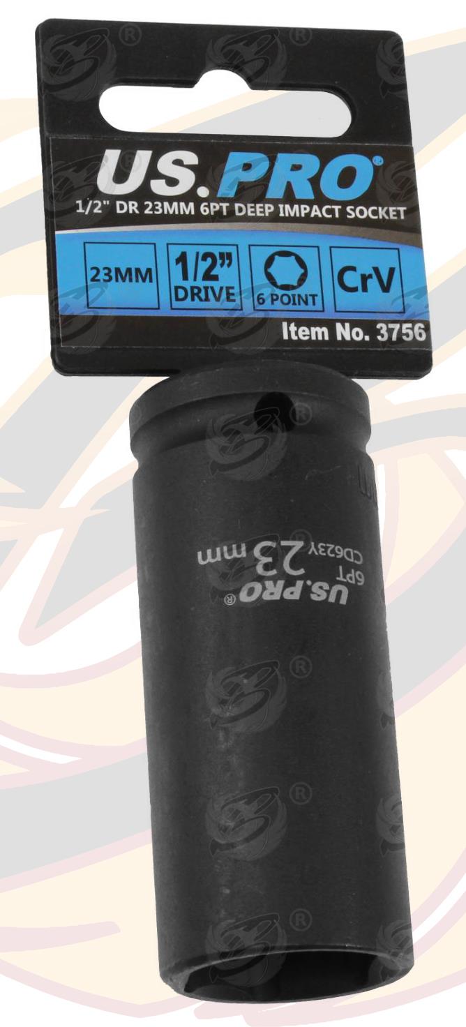 US PRO 23MM 1/2" DRIVE 6 POINT DEEP IMPACT SOCKET ( SINGLE )
