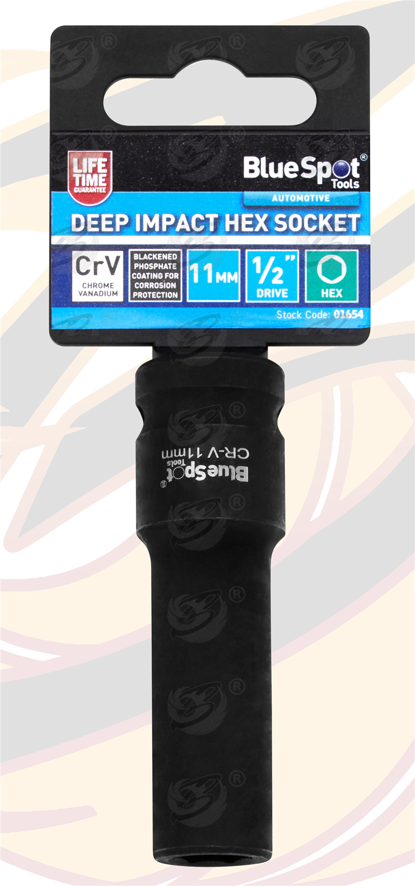 BlueSpot 11mm 1/2" Drive 6 Point Deep Impact Socket ( Single ) ( 01654 )