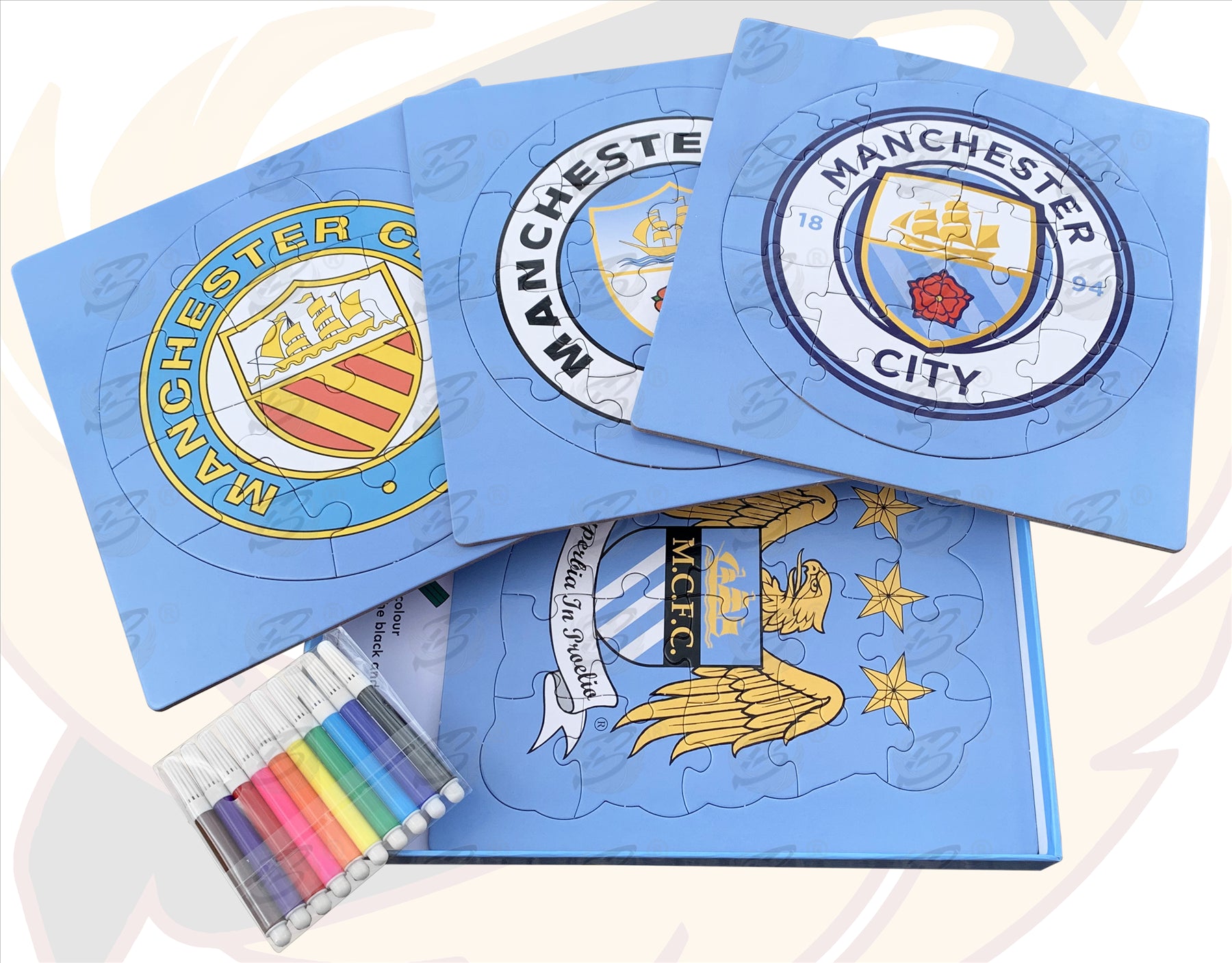 MANCHESTER CITY 4PCS COLOUR-IN JIGSAW PUZZLE
