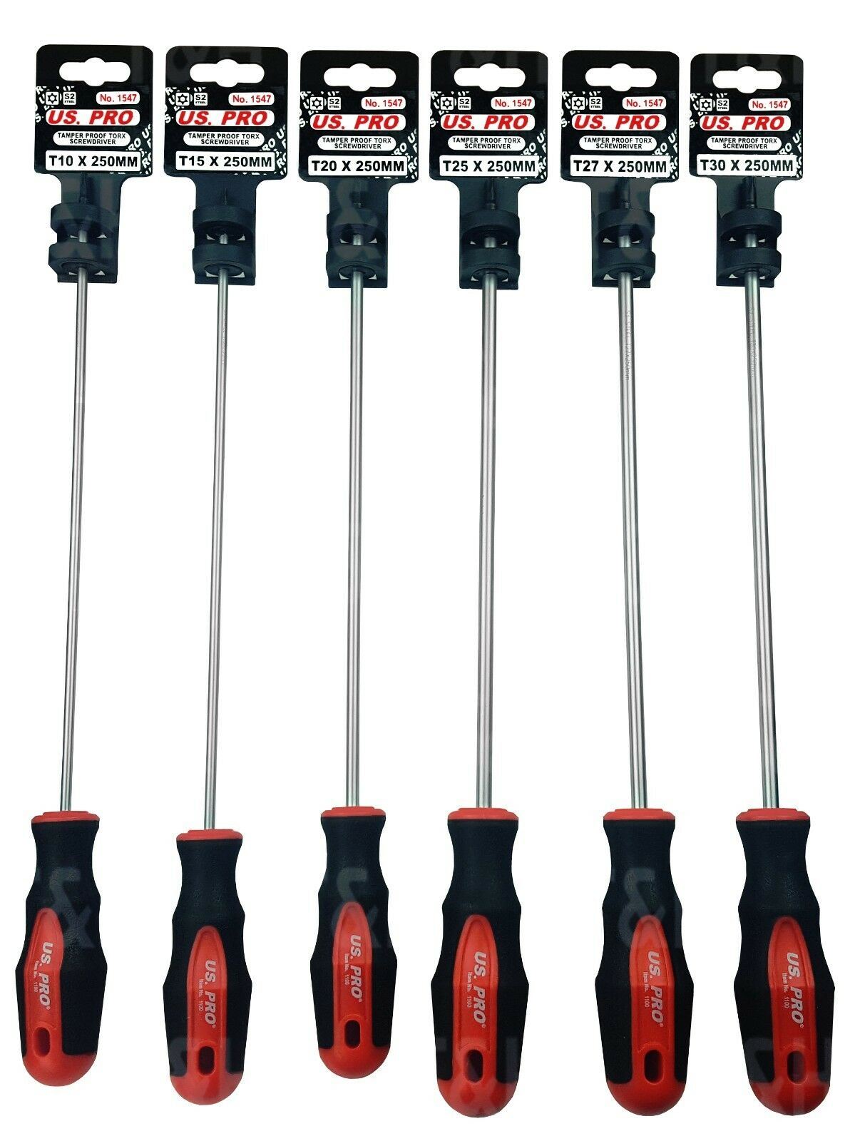 US PRO 6PCS EXTRA LONG MAGNETIC TAMPERPROOF TORX SCREWDRIVERS T10 - T30