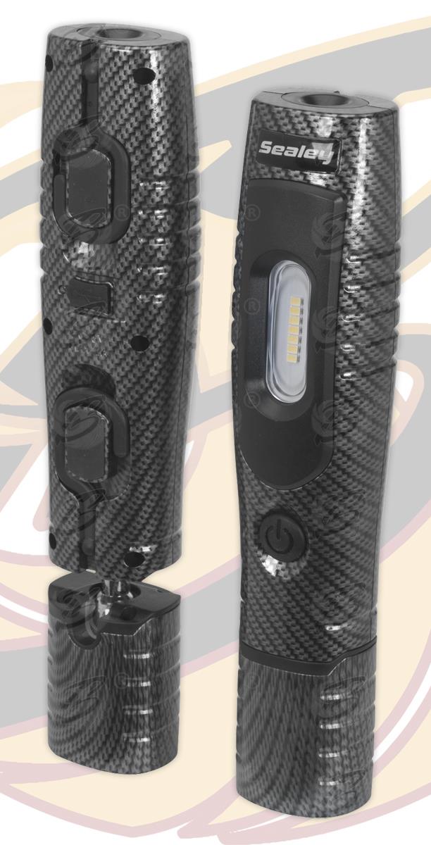 SEALEY RECHARGEABLE SMD LED LI - ION WORK LIGHT ( CARBON FIBRE )