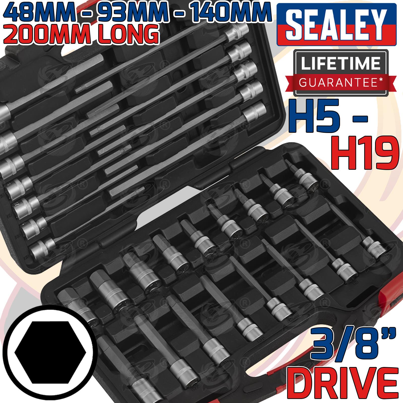 SEALEY 30PCS 3/8" DRIVE HEX BIT SOCKETS H5 - H19