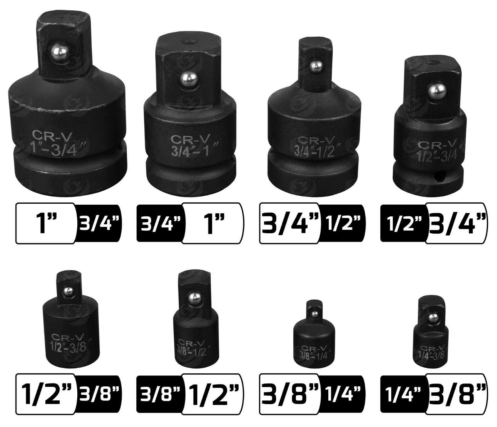 BLUESPOT 8PCS IMPACT SOCKET ADAPTER SET ( 1/4" - 1" )