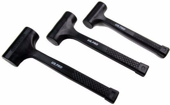 US Pro 3 Piece Dead Blow Rubber Hammer Set 1Lbs - 2Lbs - 3Lbs 1664