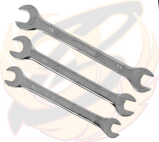 US PRO 8PCS DOUBLE OPEN ENDED SPANNERS 6MM - 22MM