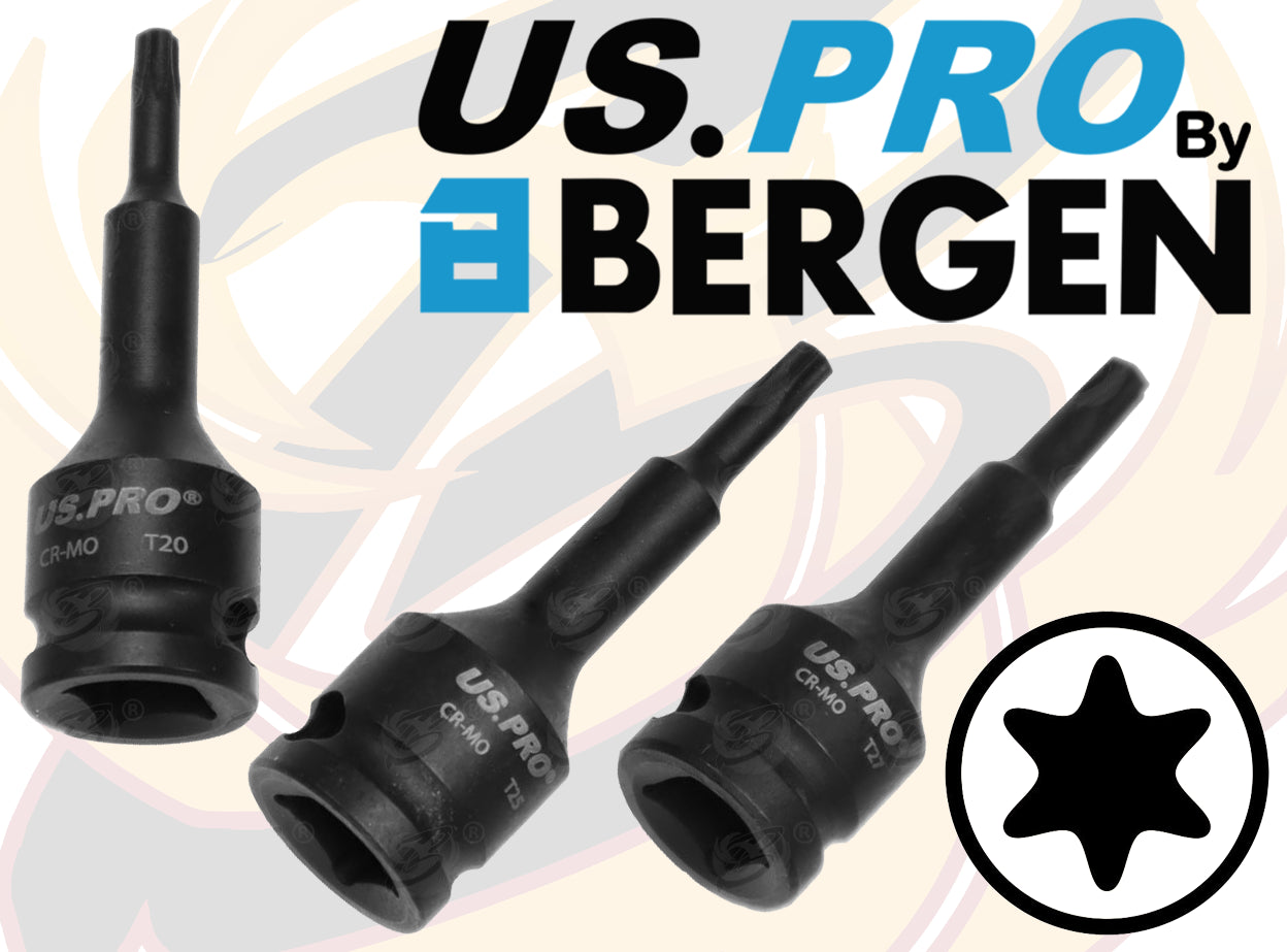 US PRO 7PCS 3/8" DRIVE IMPACT TORX BIT SOCKETS T20 - T50