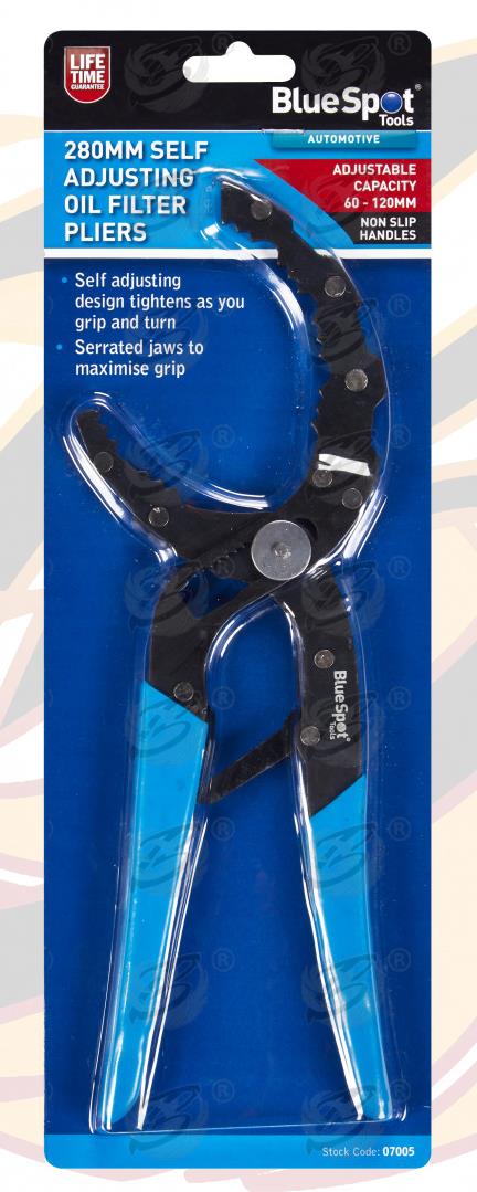 BlueSpot Self Adjusting Oil Filter Pliers 60mm - 120mm ( 07005 )