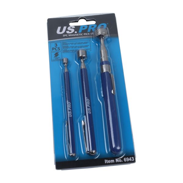 US Pro 3 Piece Magnetic Pick Up Tool 6943