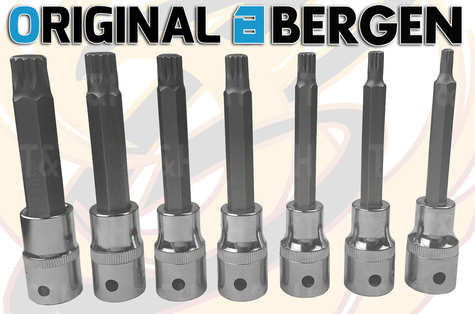 BERGEN 26PCS 1/2" DRIVE SPLINE BIT SOCKETS M5 - M16