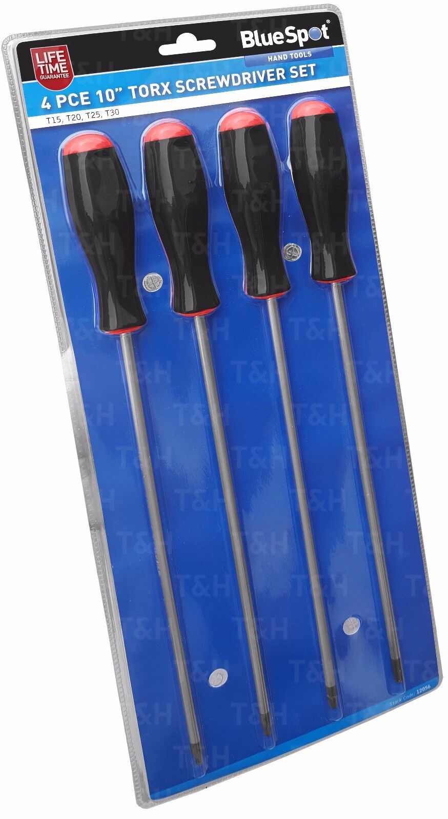 BlueSpot 4 Piece Extra Long Magnetic Torx Screwdrivers T15 - T30 12056