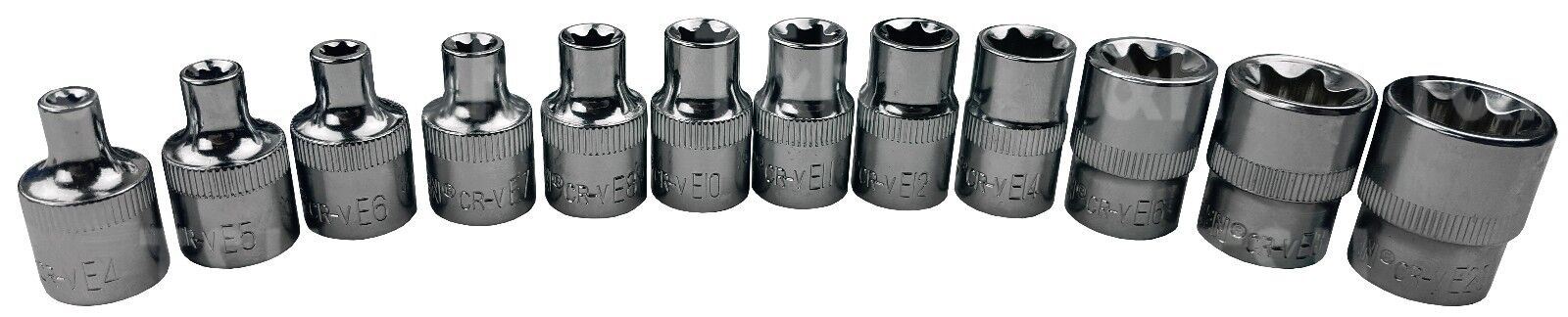 US Pro 28 Piece 1/4" & 3/8" & 1/2" Drive E - Torx Sockets E4 - E24 3254