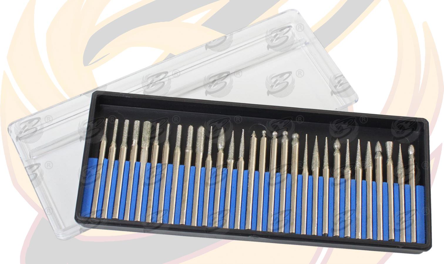 US PRO 30PCS DIAMOND BURR & ENGRAVING KIT