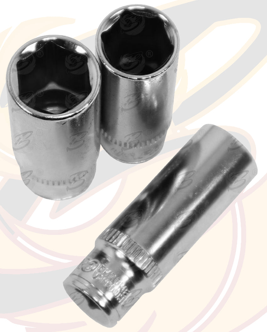 US PRO 27PCS 1/4" DRIVE 6 POINT DEEP & SHALLOW SOCKETS 4MM - 14MM & RATCHET HANDLE