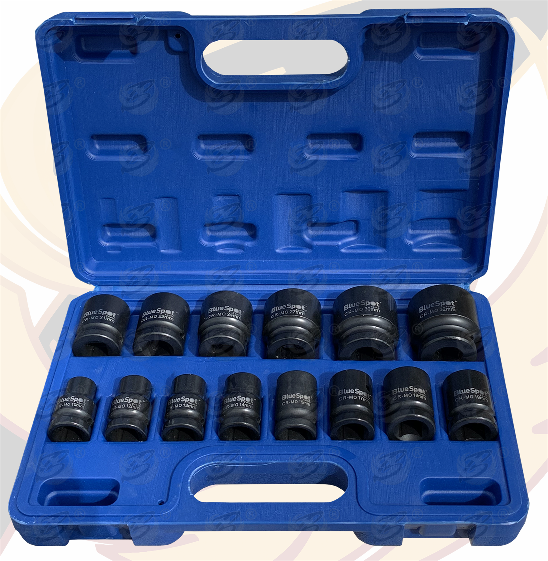 BlueSpot 14 Piece 1/2" Drive 6 Point Shallow Impact Sockets 10mm - 32mm ( 01585 )