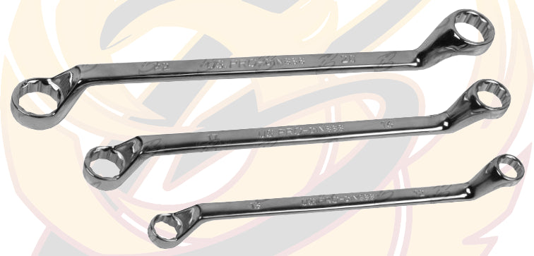 US PRO 8PCS OFFSET DOUBLE RING 12 POINT SPANNER 6MM - 22MM
