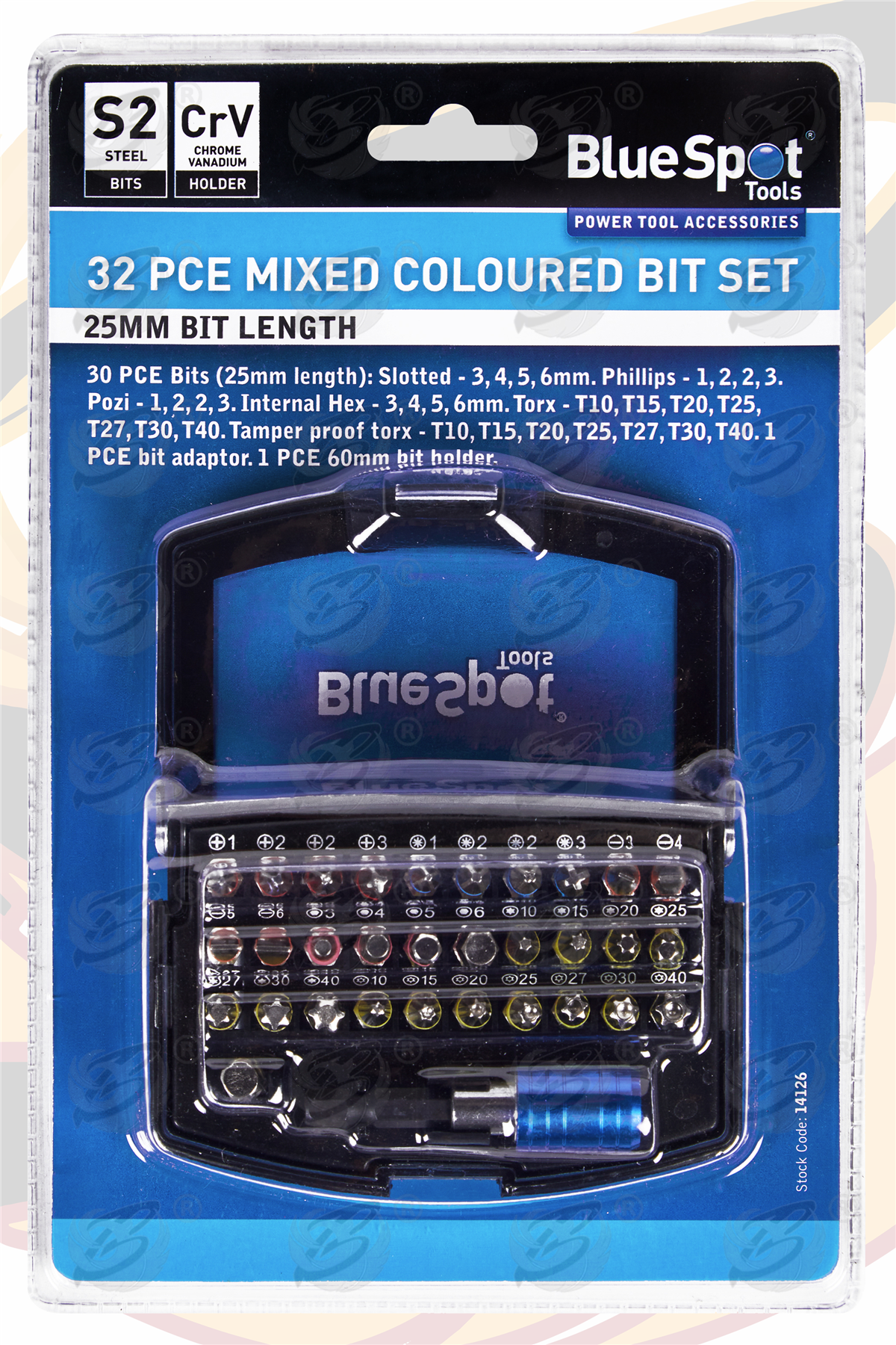 BlueSpot 32 Piece Mixed Coloured Drill Bit Set ( 14126 )