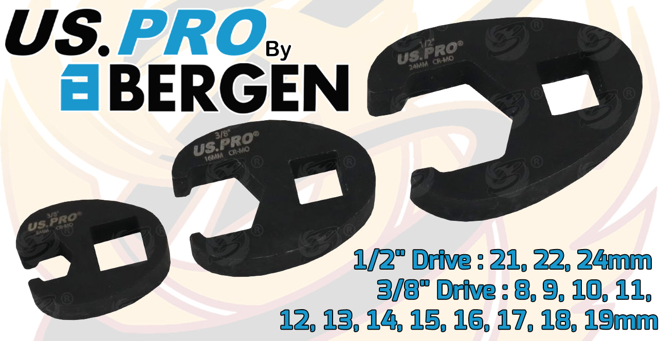 US PRO 15PC 3/8" & 1/2" DR HEAVY DUTY METRIC CROWFOOT WRENCH SET