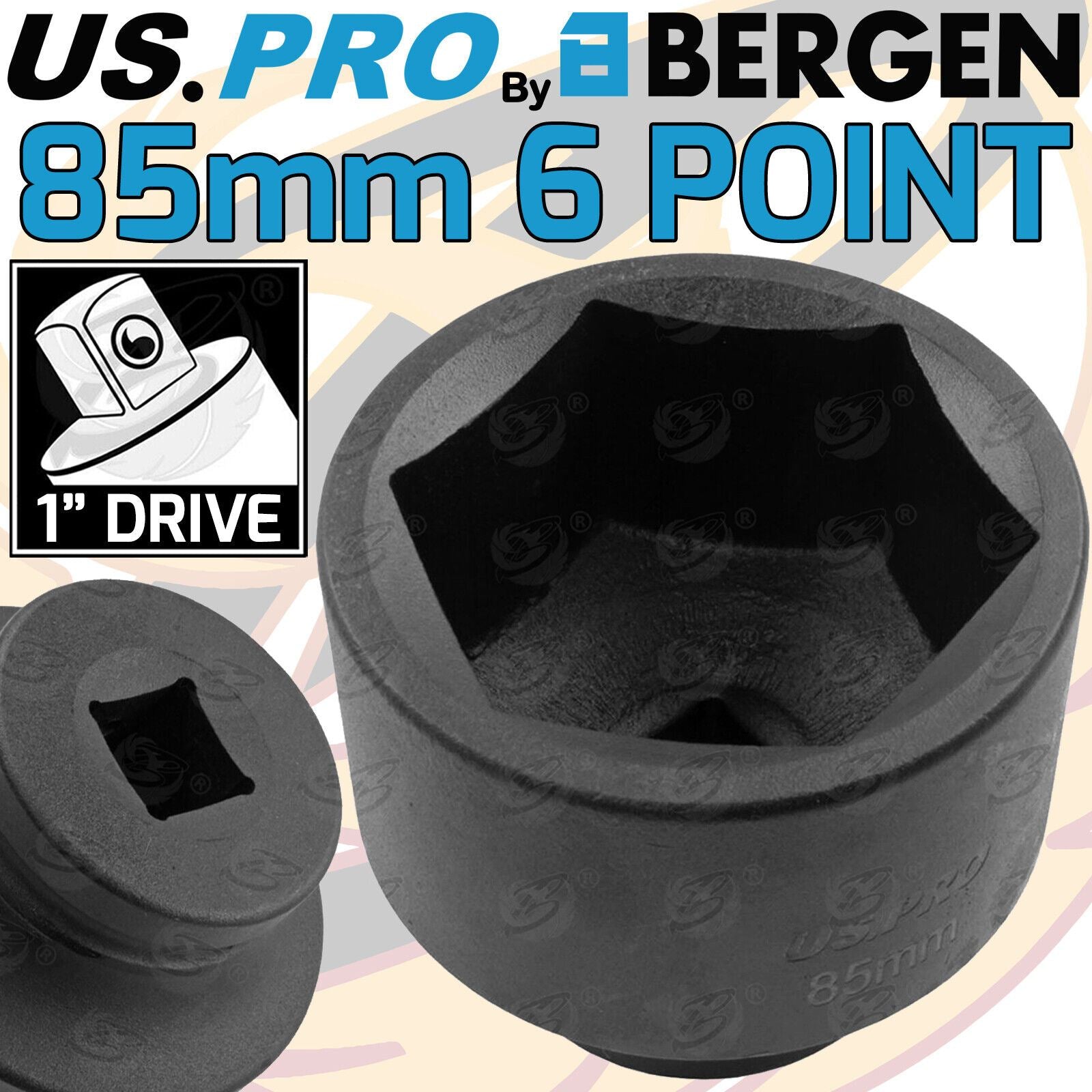 US PRO 85MM 1" DRIVE 6 POINT IMPACT SOCKET ( SINGLE )