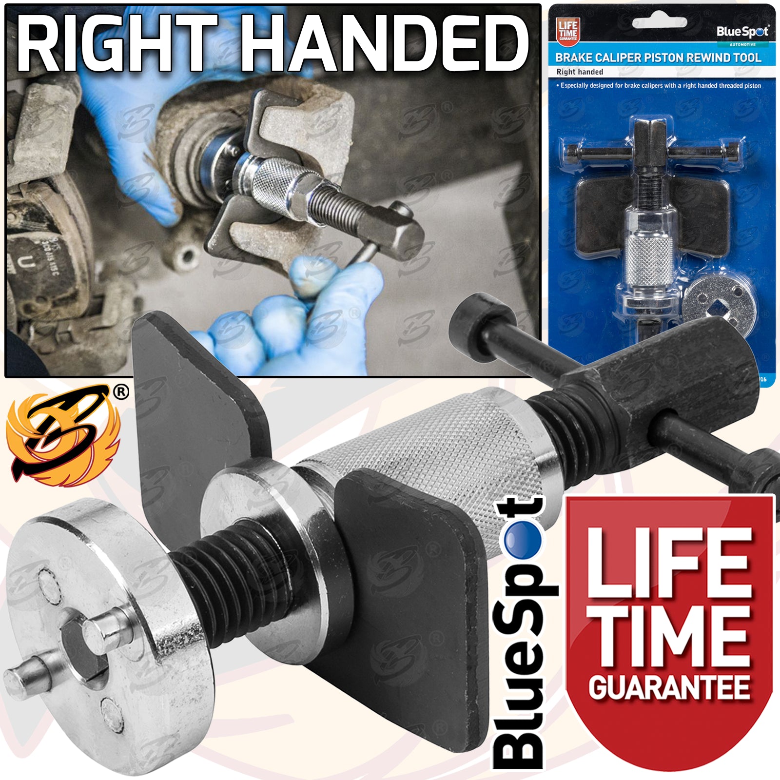 BLUESPOT RIGHT HANDED BRAKE CALIPER PISTON REWIND TOOL