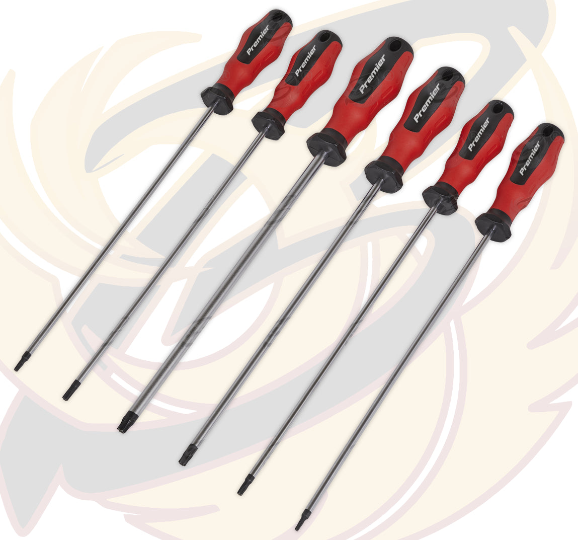SEALEY 6PCS EXTRA LONG MAGENTIC TAMPERPROOF TORX SCREWDRIVERS T10 - T40