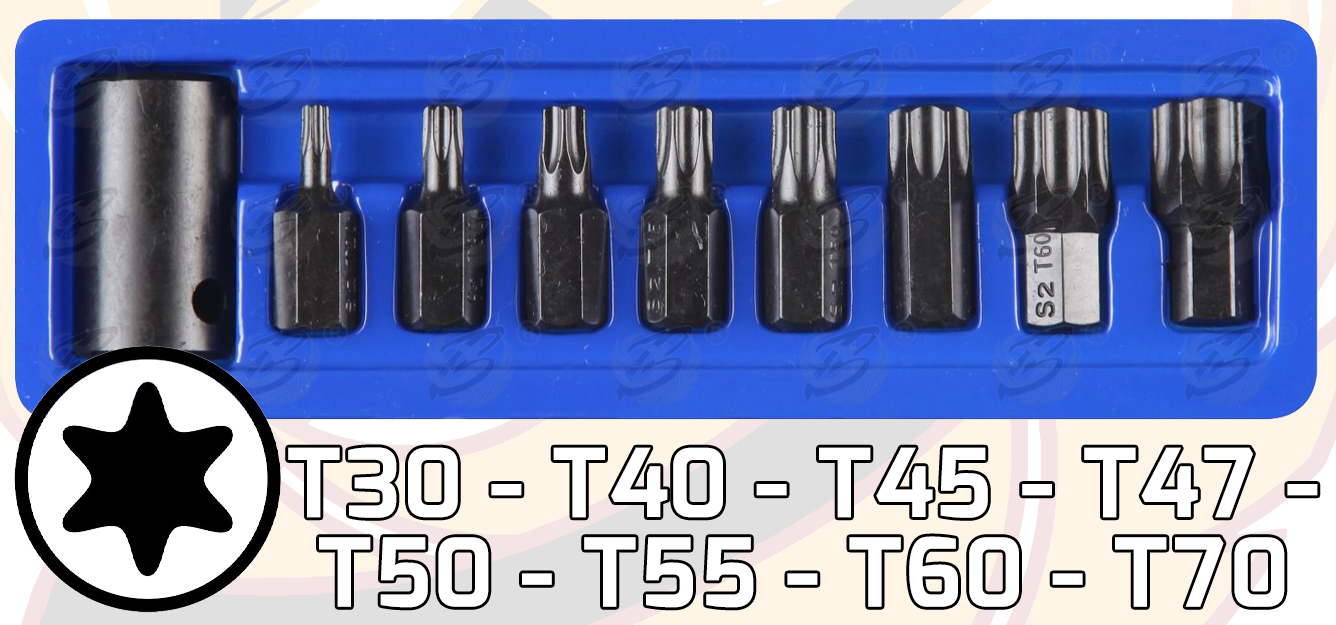 BlueSpot 9 Piece 1/2" Drive Impact Torx Bit Sockets T30 - T70 ( 01498 )