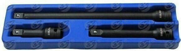 US PRO 1/2" DRIVE 24" LONG BREAKER BAR & 3PCS 1/2" DRIVE IMPACT EXTENSION BARS 75MM - 125MM - 250MM