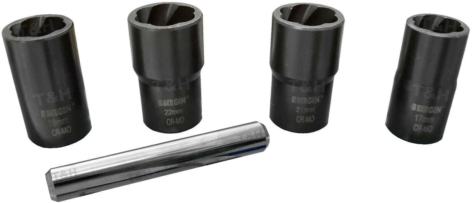 US PRO 5PCS 1/2" DRIVE IMPACT TWIST SOCKETS 17MM - 22MM