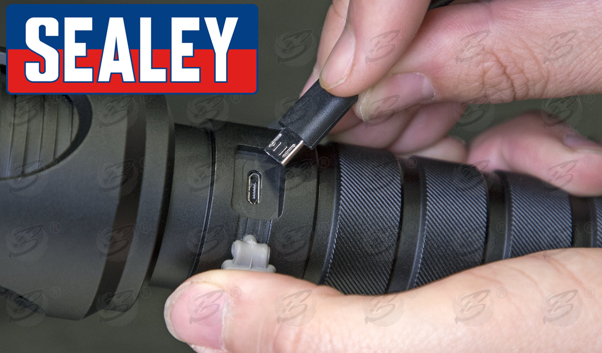 SEALEY RECHARGEABLE LI - ION SMD LED TORCH 20W 600LM - 2000LM