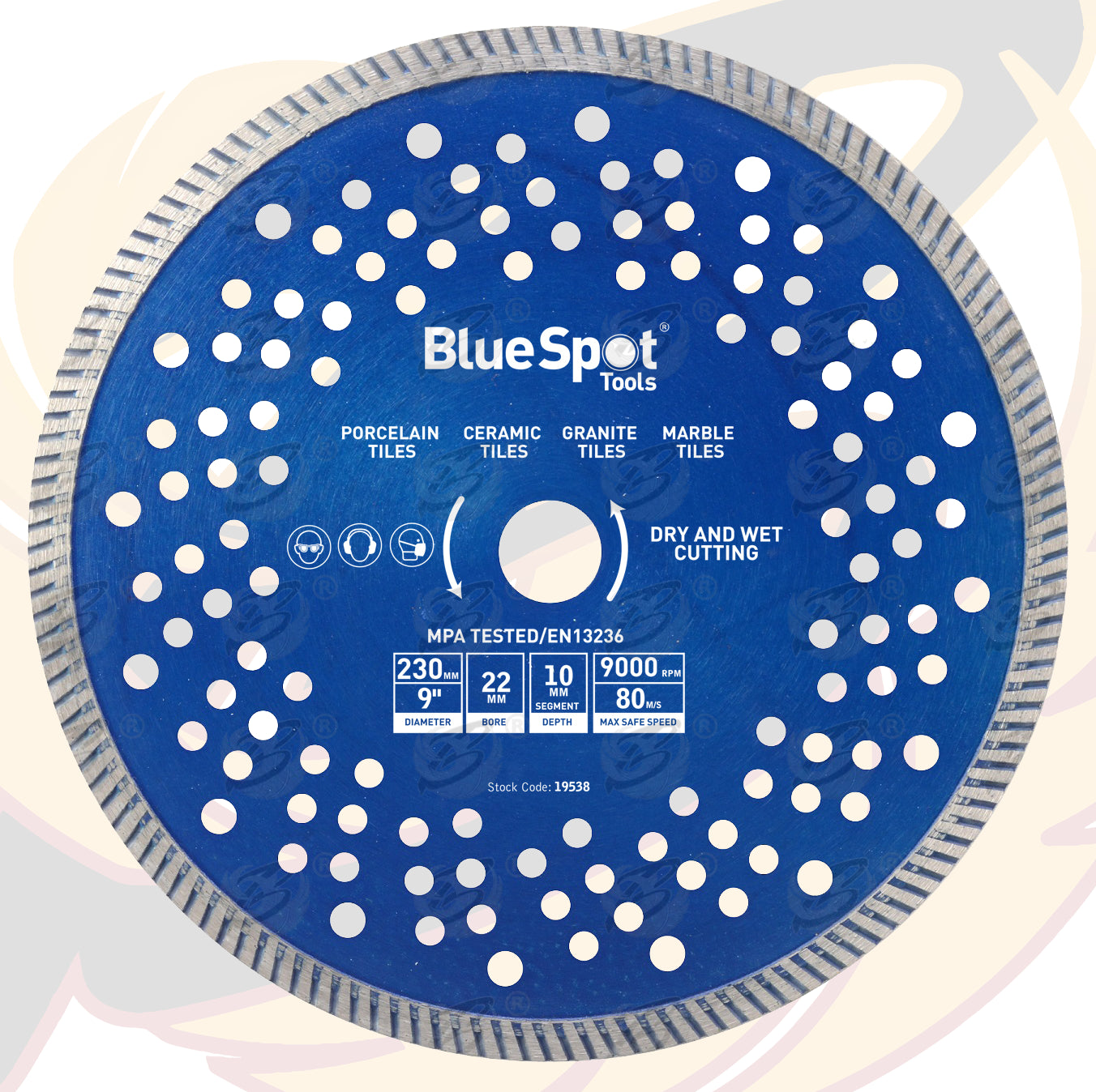 BLUESPOT 9" / 230MM TURBO DIAMOND CUTTING DISC