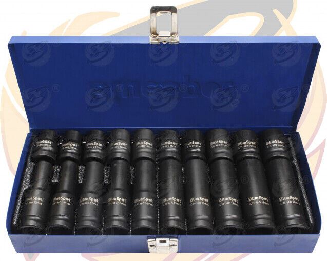 BLUESPOT 20PCS 1/2" DRIVE 6 POINT DEEP & SHALLOW IMPACT SOCKETS 10MM - 19MM