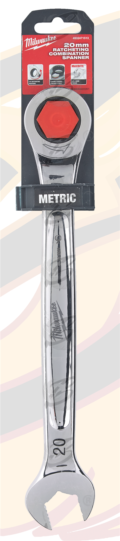 Milwaukee 20mm 144 Teeth Maxbite Ratchet Spanner ( 4932471513 )
