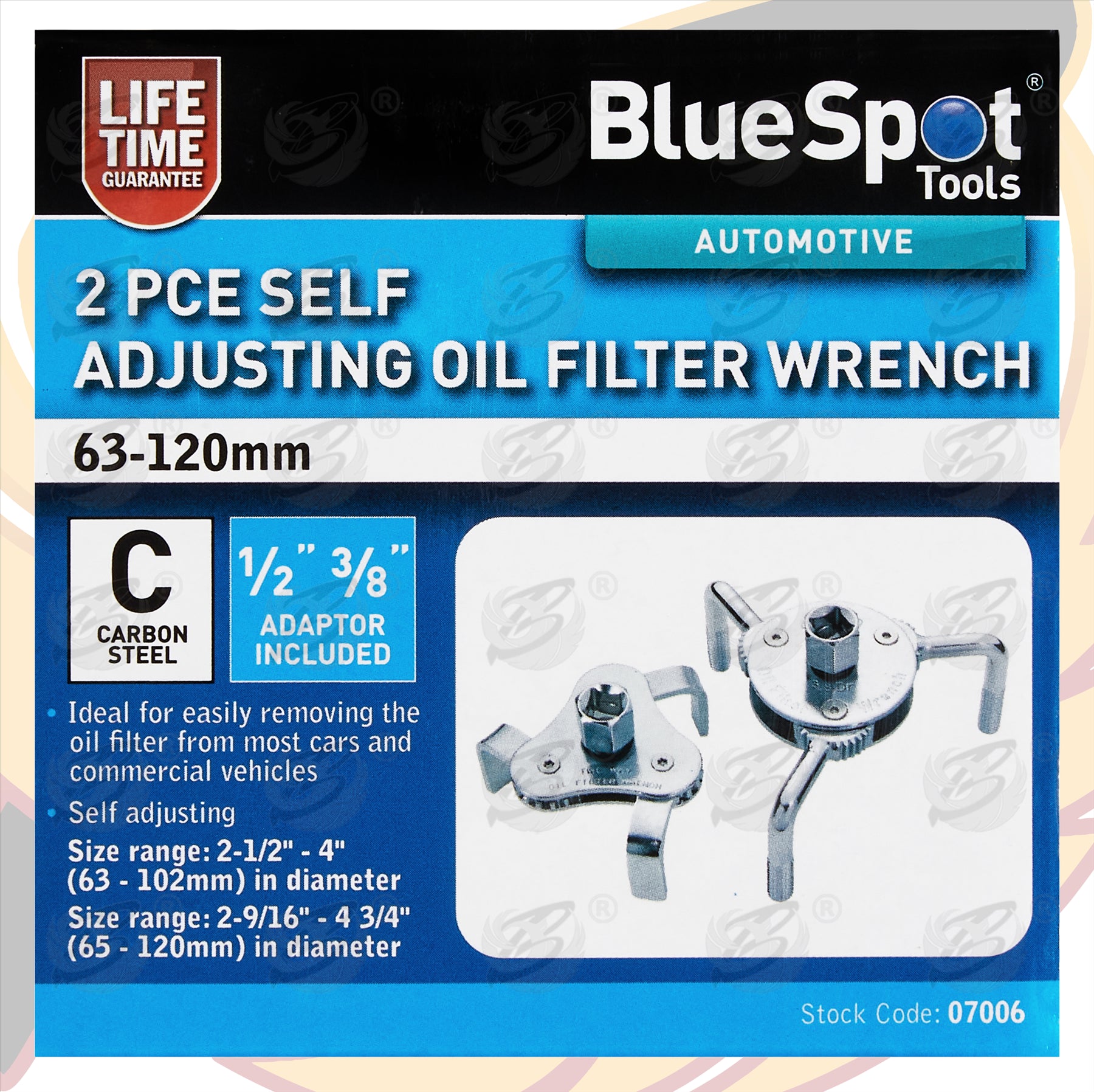 BLUESPOT 2PCS SELF ADJUSTING OIL FILTER WRENCH ( 63 - 120MM )