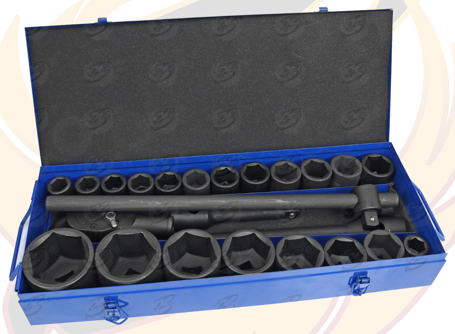 US Pro 26 Piece 3/4" & 1" Drive 6 Point Impact Socket Set 21mm - 65mm 3735