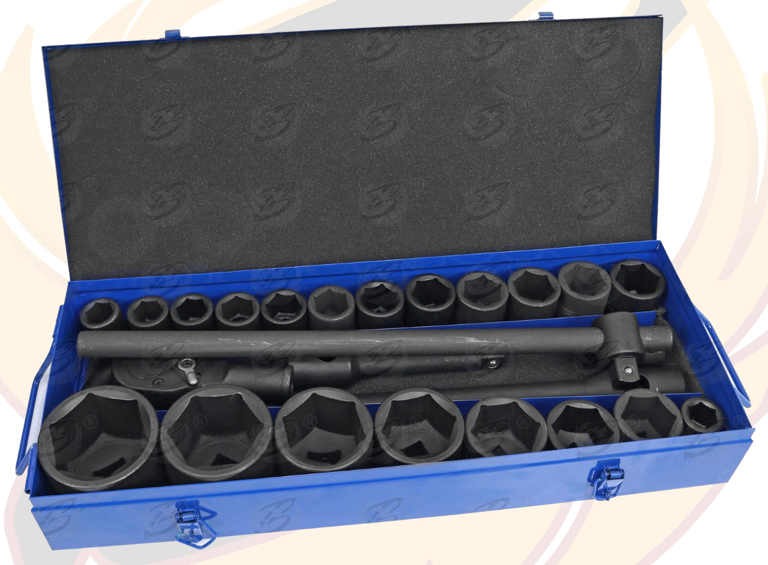 US PRO 26PCS 3/4" & 1" DRIVE 6 POINT IMPACT SOCKET SET 21MM - 65MM