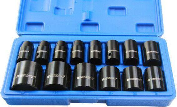 BERGEN 14PCS 1/2" DRIVE 6 POINT SHALLOW IMPACT SOCKETS 10MM - 32MM