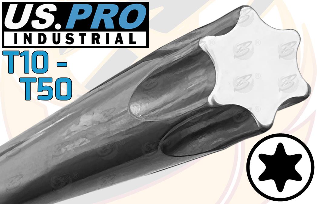 US PRO INDUSTRIAL 9PCS T HANDLE TORX KEYS T10 - T50