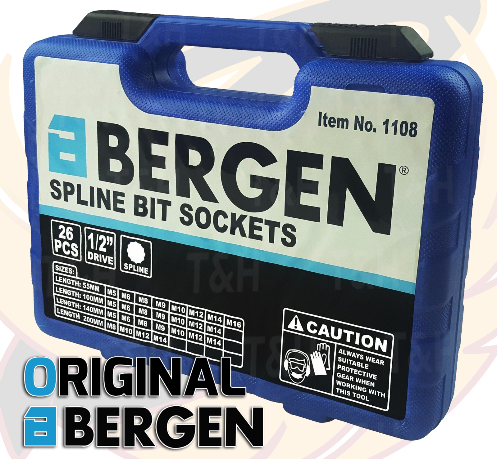 Bergen 26 Piece 1/2" Drive Spline Bit Sockets M5 - M16 ( 1108 )