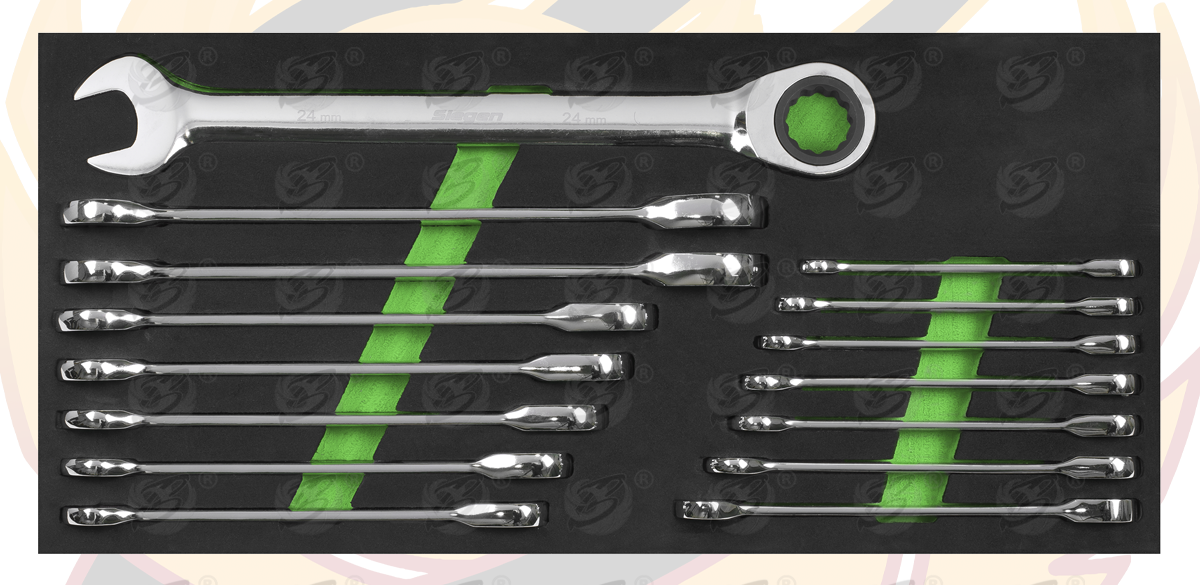 Siegen 15 Piece Combination Ratchet Spanners 8mm - 24mm S01247