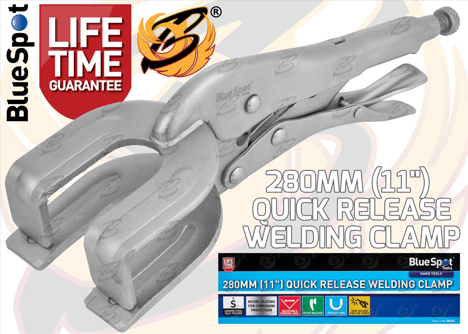 BLUESPOT 280MM QUICK RELEASE WELDING CLAMP