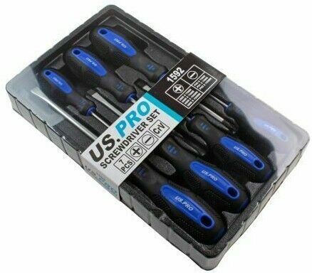 US Pro 7 Piece Magnetic Screwdriver Set ( Slotted - PHillips ) 1592