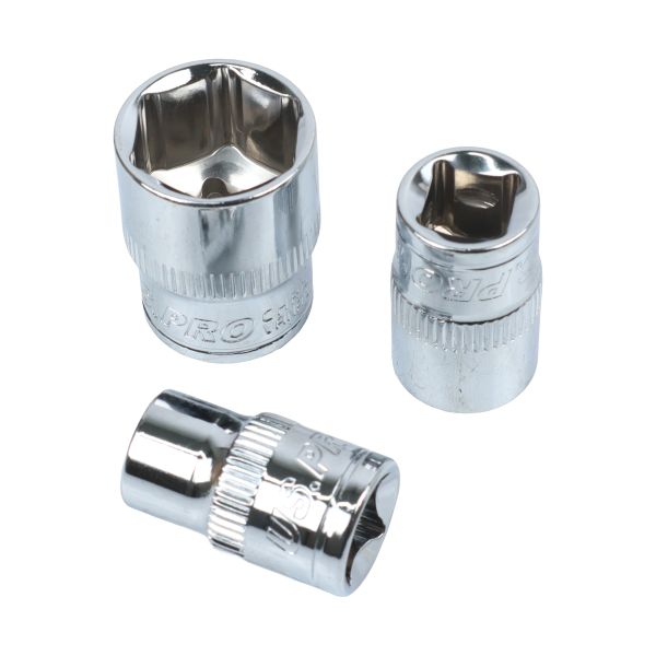 US Pro 12 Piece 3/8" Drive 6 Point Shallow Sockets 8mm - 19mm 7607