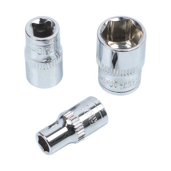 US Pro 13 Piece 1/4" Drive 6 Point Shallow Sockets 4mm - 14mm 7612