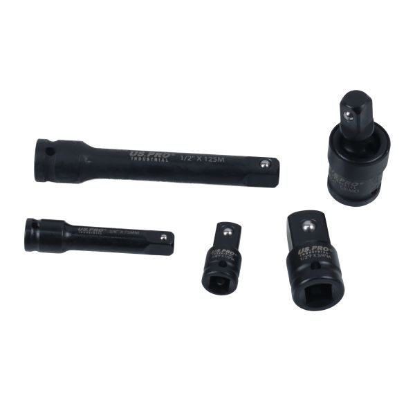 Us Pro 20 Piece Impact Accessory Set - Adaptors - Extension Bars - Universal Joints 1/4" - 3/8" - 1/2" Drive 7622