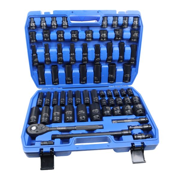US Pro 66 Piece 1/2" Drive 6 Point Deep & Shallow Impact Socket Set Metric & Imperial 8mm - 24mm & 3/8" - 1 1/4" 7641
