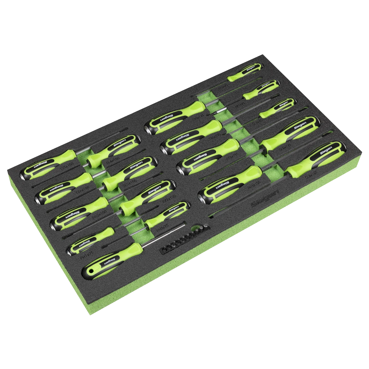 Siegen 28 Piece Hammer-Thru Screwdriver, Bit Driver & Bit Set In EVA Foam Storage Block With A Manufacturers LifeTime Guarantee S01281