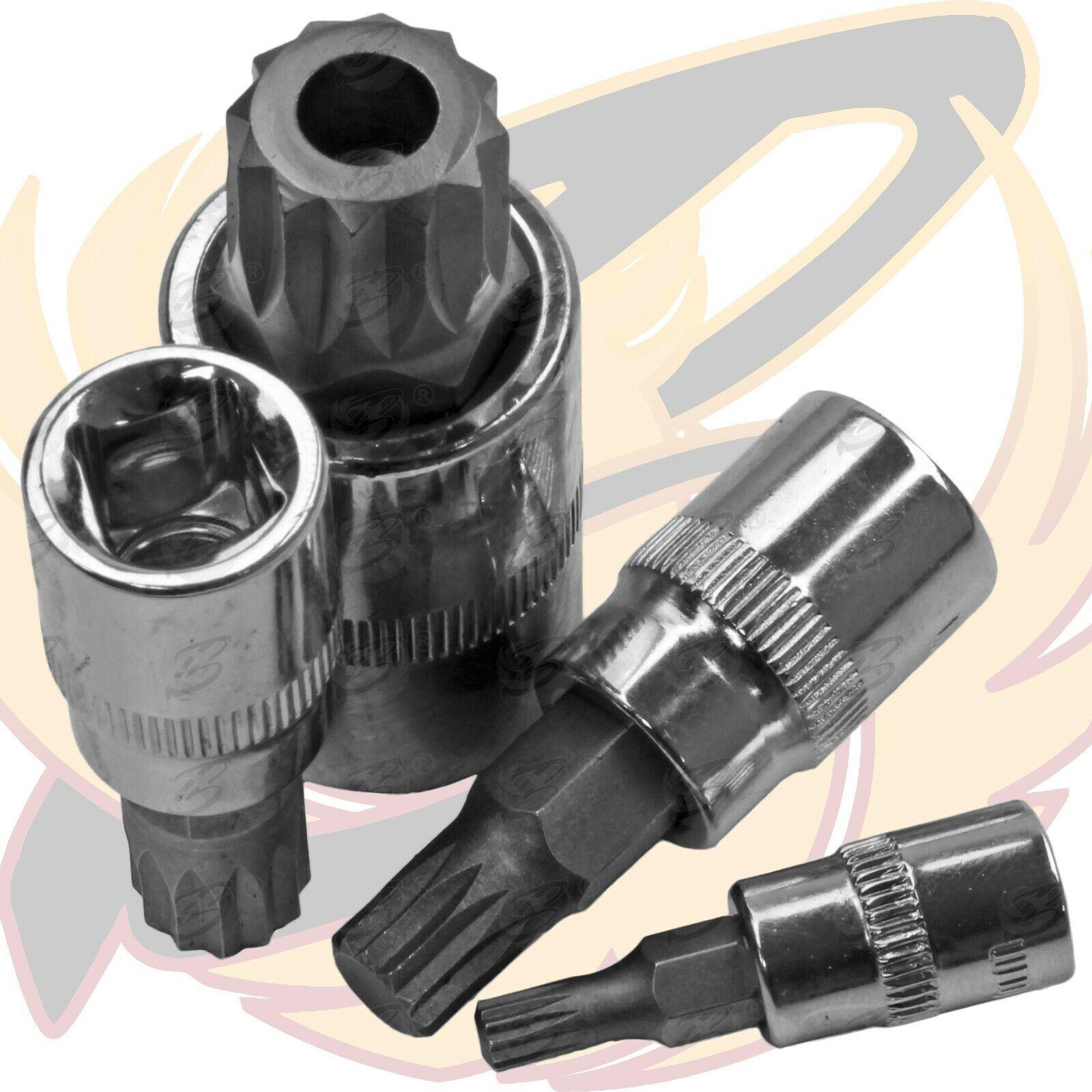 US Pro 10 Piece 1/4" & 3/8" & 1/2" Drive Spline & Tamperproof Spline Bit Sockets M4 - M18 3993