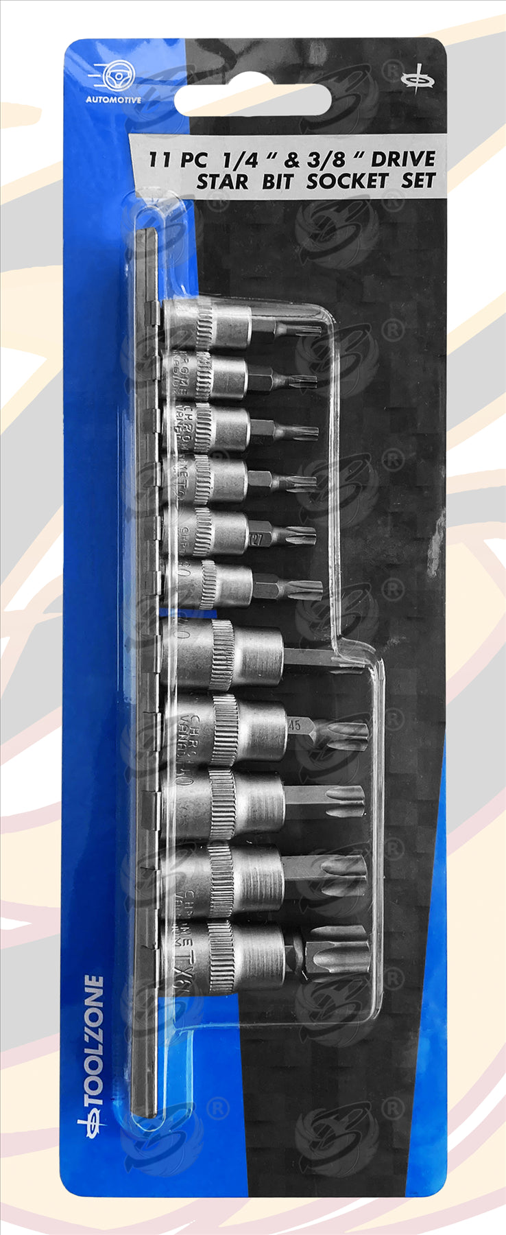 TOOLZONE 11PCS 1/4" & 3/8" DRIVE TORX BIT SOCKETS T10 - T60