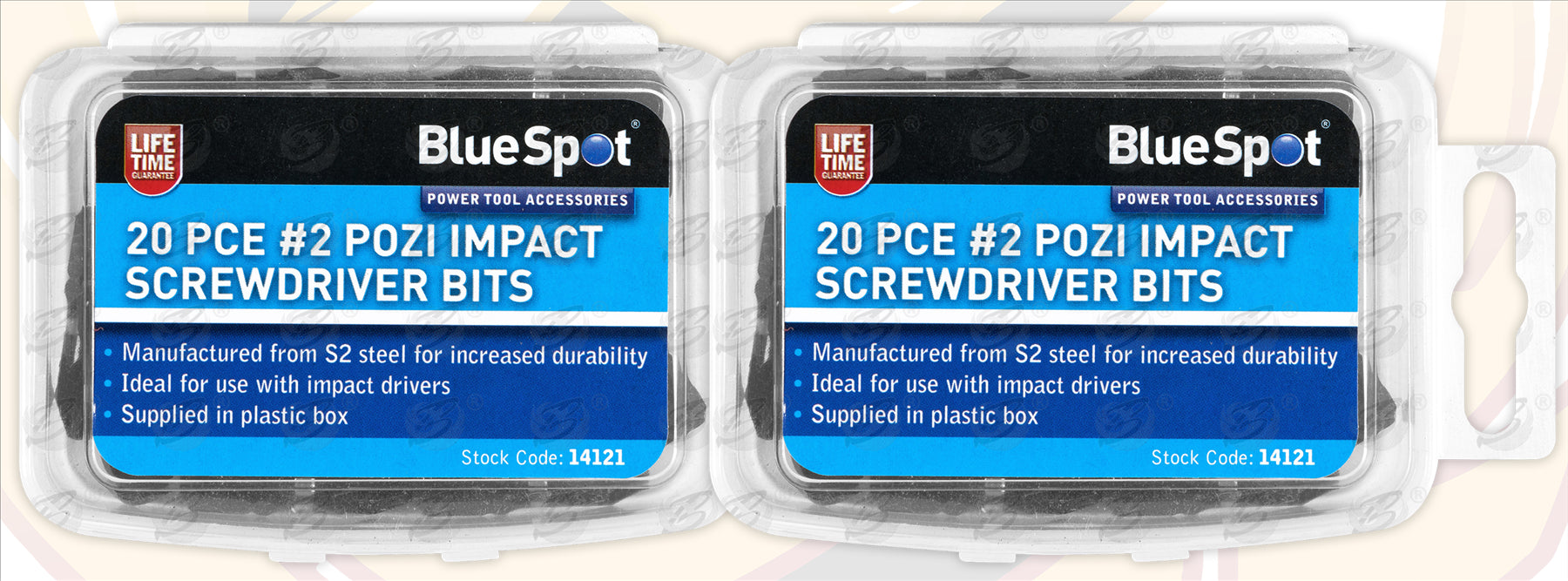 BLUESPOT 40PCS x PZ2 x 25mm IMPACT DRILL / DRIVER BITS