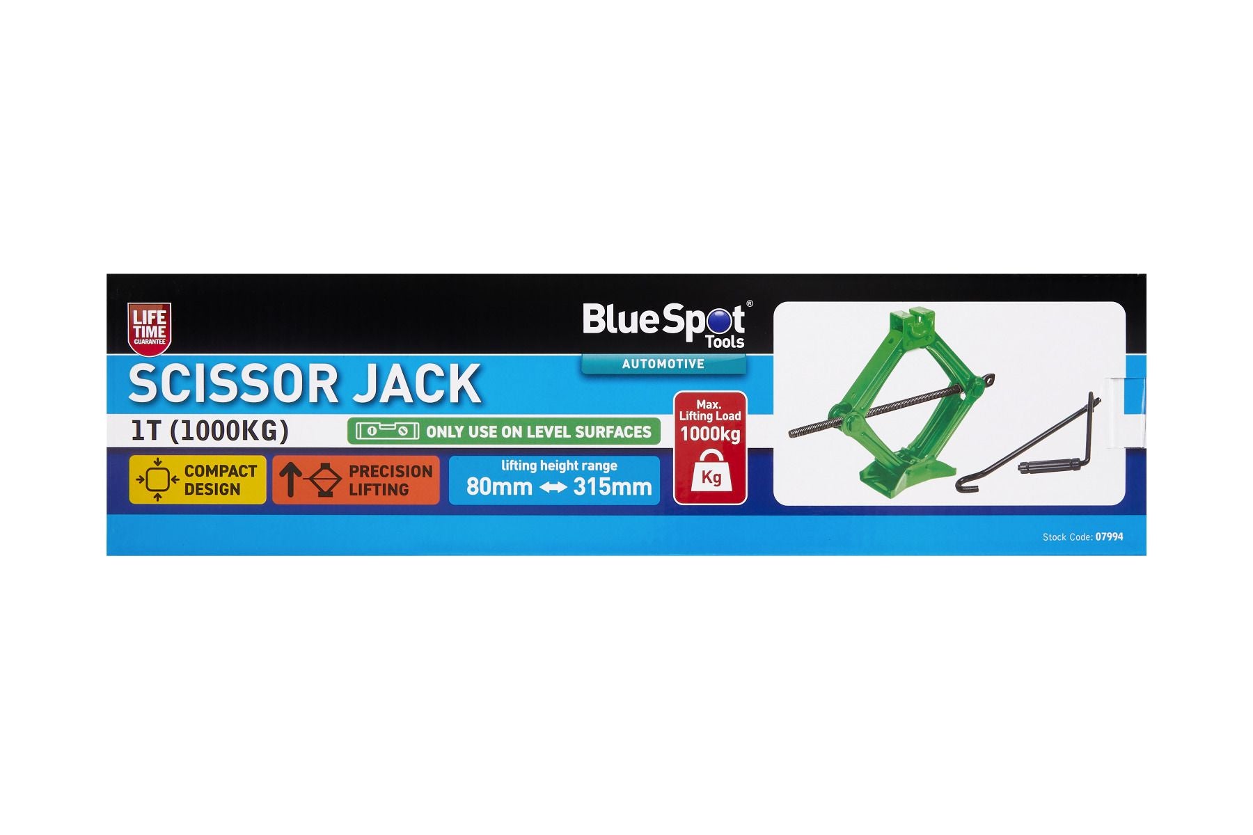 BlueSpot 1 Tonne Scissor Jack With A Manufacturers LifeTime Guarantee 07994
