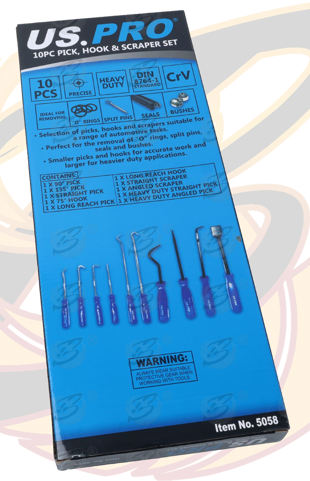 US Pro 10 Piece Pick, Hook & Scraper Set ( 5058 )